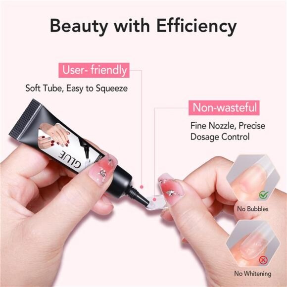 Newly Upgraded Quick Drying 10g Semi Solid Nail Glue with 10ml Remover for Nails - Picture 3 of 7